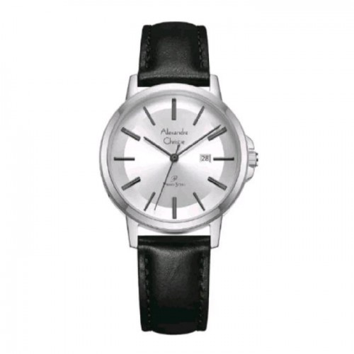 Alexandre Christie AC 1036 Silver White Leather Lady LDLSSSL